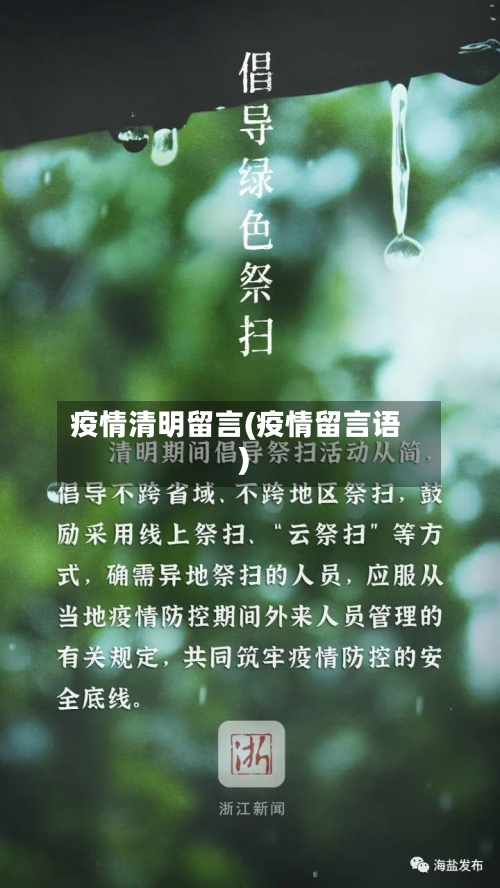 疫情清明留言(疫情留言语)