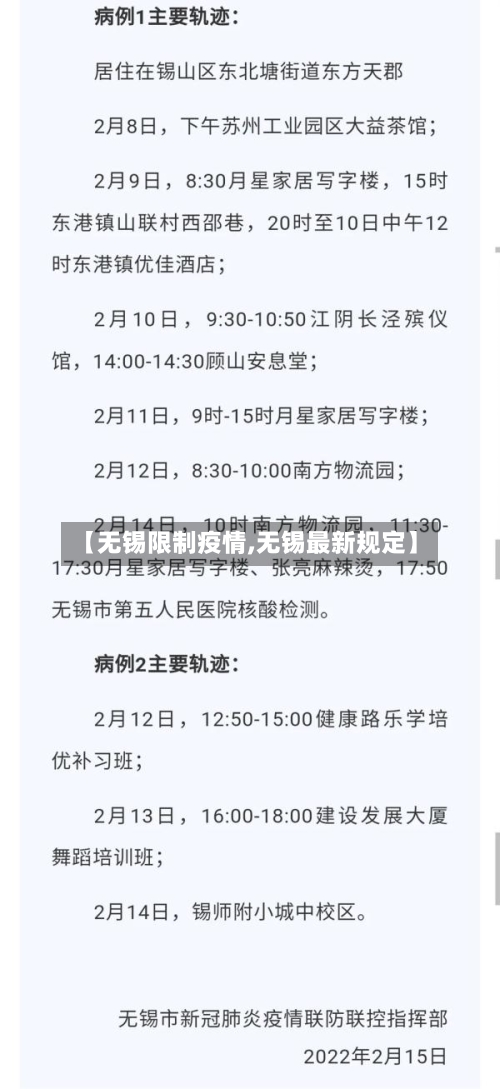 【无锡限制疫情,无锡最新规定】