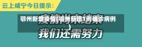 鄂州新增疫情(鄂州新增1例确诊病例)