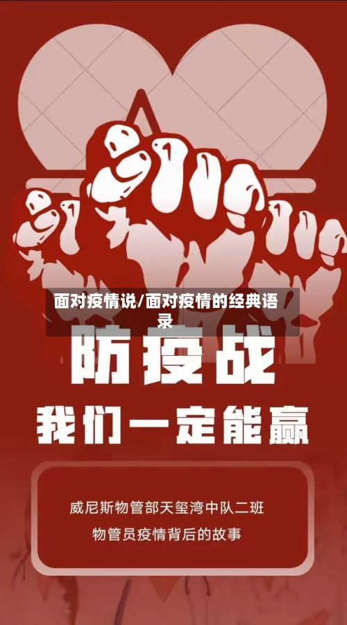 面对疫情说/面对疫情的经典语录