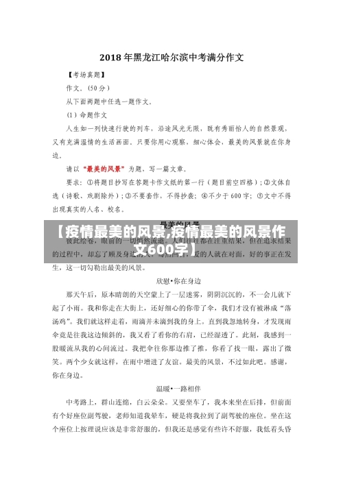 【疫情最美的风景,疫情最美的风景作文600字】