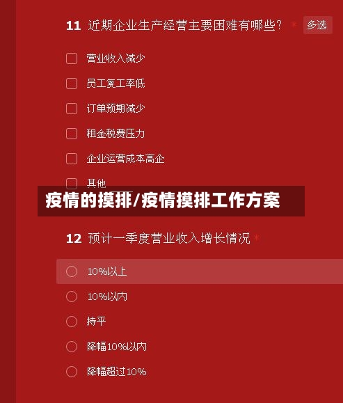疫情的摸排/疫情摸排工作方案