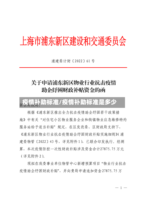 疫情补助标准/疫情补助标准是多少