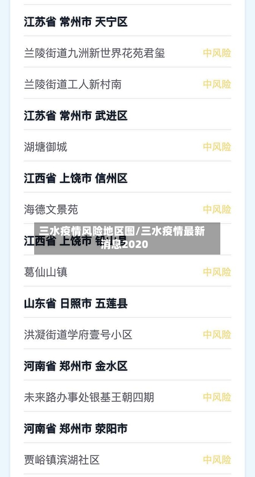 三水疫情风险地区图/三水疫情最新消息2020