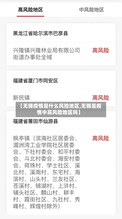【无锡疫情是什么风险地区,无锡是疫情中高风险地区吗】