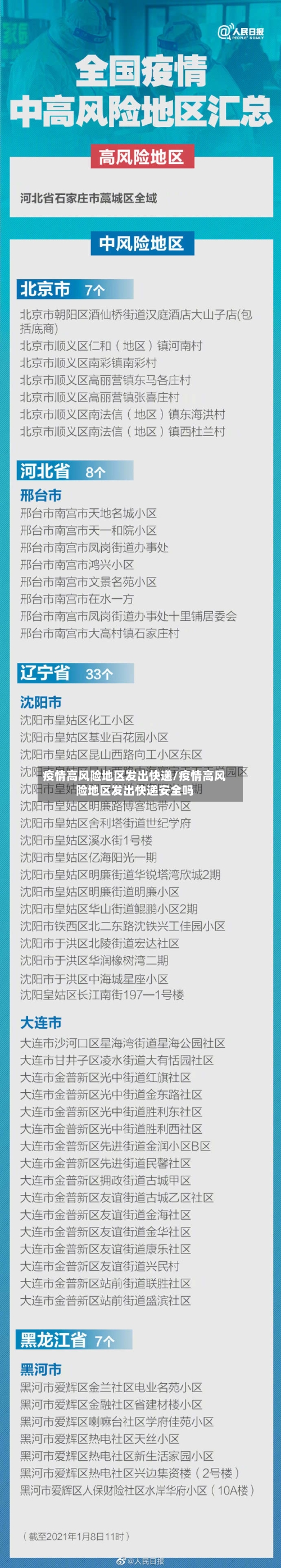 疫情高风险地区发出快递/疫情高风险地区发出快递安全吗