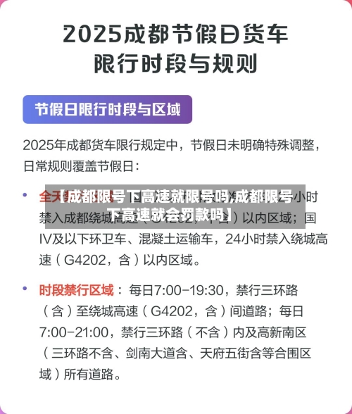 【成都限号下高速就限号吗,成都限号下高速就会罚款吗】