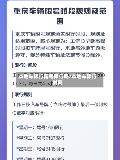本地车限行尾号限行吗/本地车限行时间