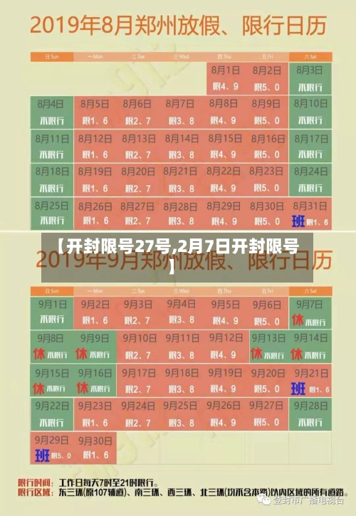 【开封限号27号,2月7日开封限号】