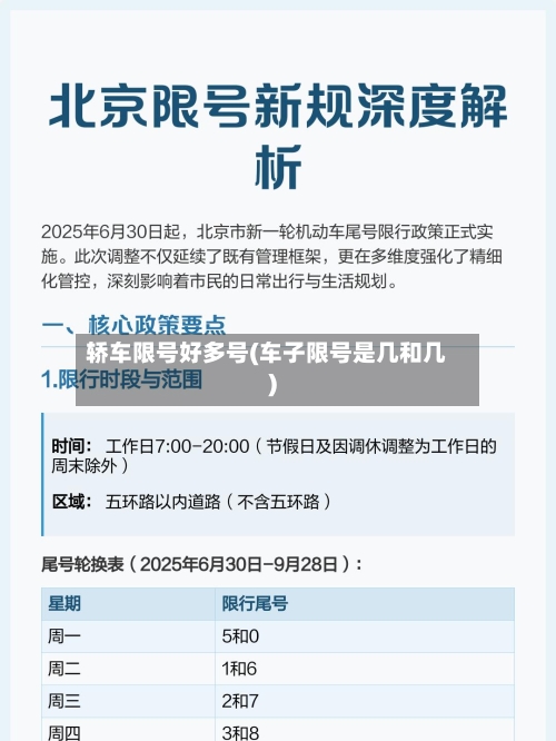 轿车限号好多号(车子限号是几和几)
