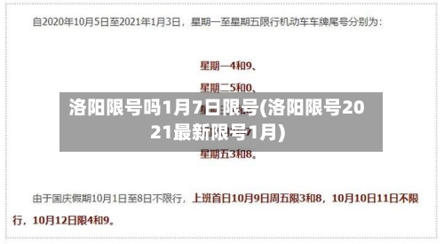 洛阳限号吗1月7日限号(洛阳限号2021最新限号1月)