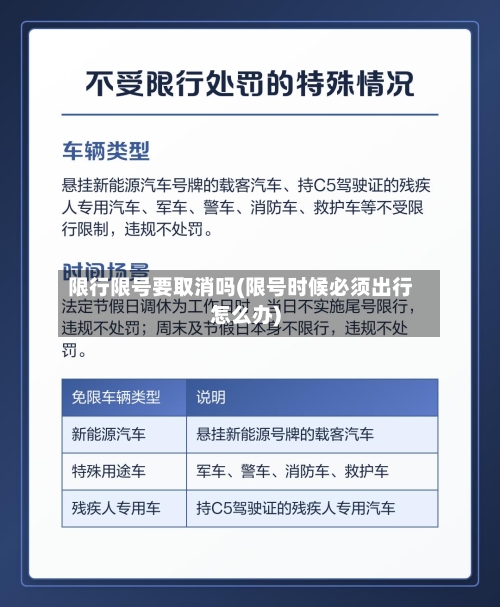限行限号要取消吗(限号时候必须出行怎么办)