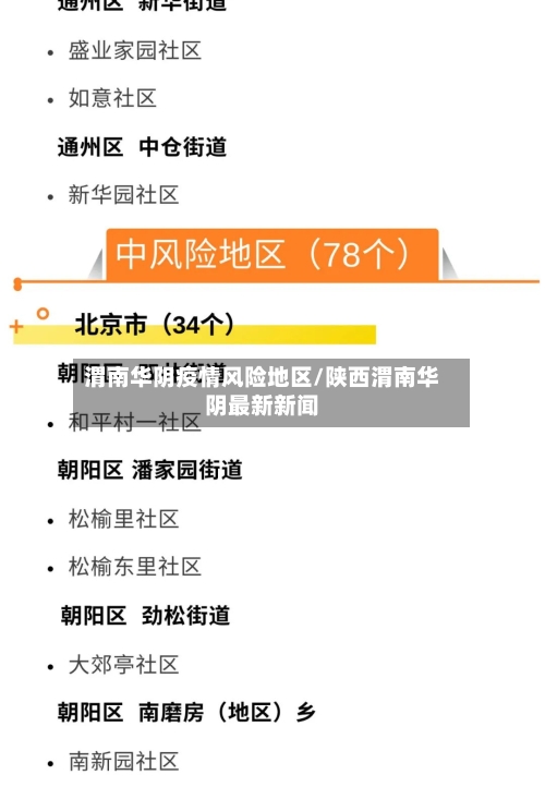 渭南华阴疫情风险地区/陕西渭南华阴最新新闻