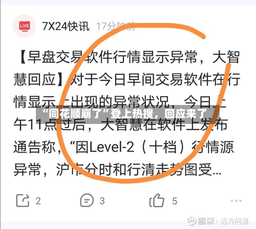“同花顺崩了”登上热搜，回应来了