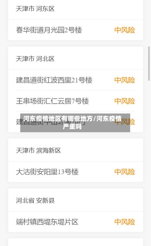 河东疫情地区有哪些地方/河东疫情严重吗