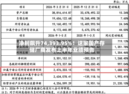 净利飙升74,393.95%！这家国产存储厂商发布上半年业绩预告