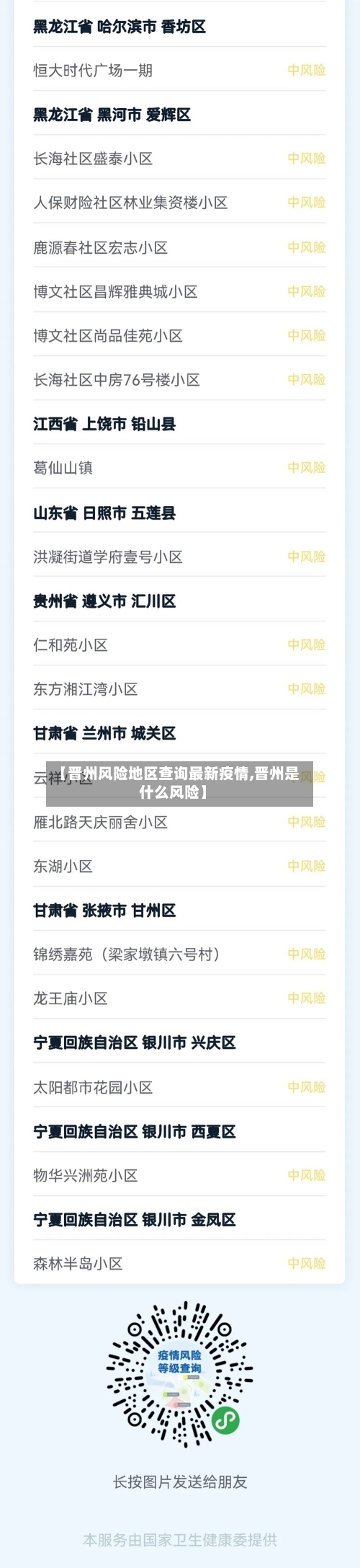 【晋州风险地区查询最新疫情,晋州是什么风险】