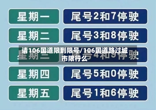 请106国道限到限号/106国道路过城市限行么