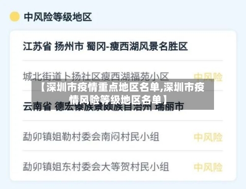 【深圳市疫情重点地区名单,深圳市疫情风险等级地区名单】