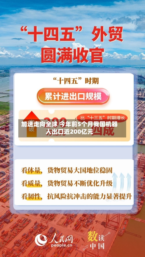 加速走向全球 今年前5个月我国机器人出口近200亿元