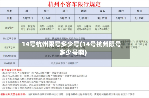 14号杭州限号多少号(14号杭州限号多少号啊)