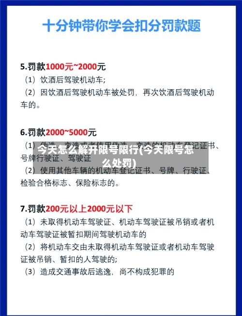 今天怎么解开限号限行(今天限号怎么处罚)
