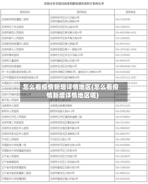 怎么看疫情新增详情地区(怎么看疫情新增详情地区呢)