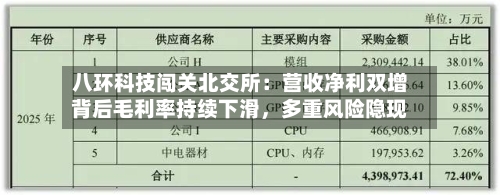 八环科技闯关北交所：营收净利双增背后毛利率持续下滑，多重风险隐现
