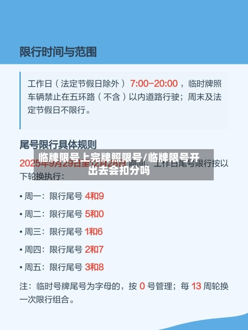 临牌限号上完牌照限号/临牌限号开出去会扣分吗