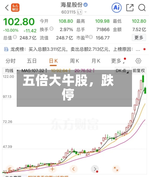 五倍大牛股，跌停
