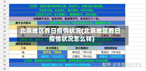 北京地区昨日疫情状况(北京地区昨日疫情状况怎么样)