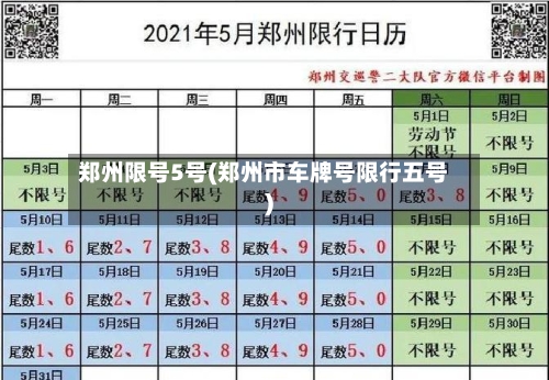 郑州限号5号(郑州市车牌号限行五号)