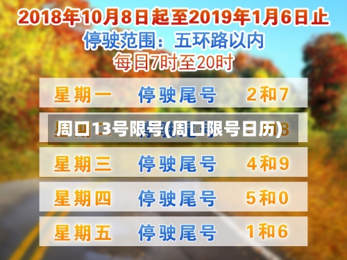 周口13号限号(周口限号日历)