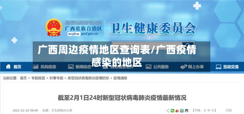 广西周边疫情地区查询表/广西疫情感染的地区