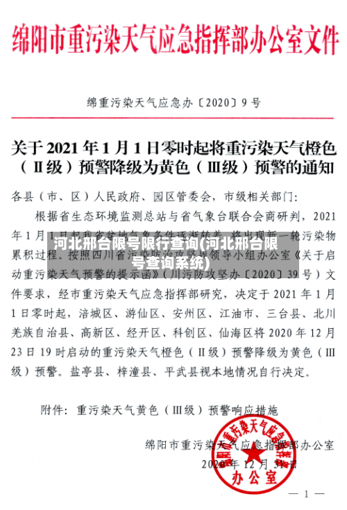河北邢台限号限行查询(河北邢台限号查询系统)
