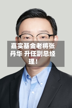 嘉实基金老将张丹华 升任副总经理！