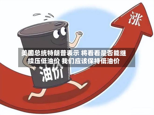 美国总统特朗普表示 将看看是否能继续压低油价 我们应该保持低油价