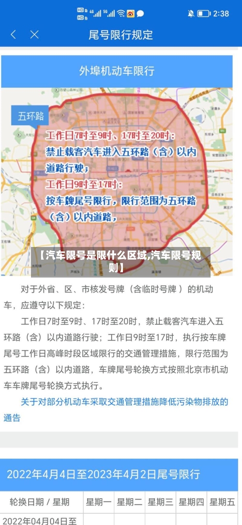 【汽车限号是限什么区域,汽车限号规则】