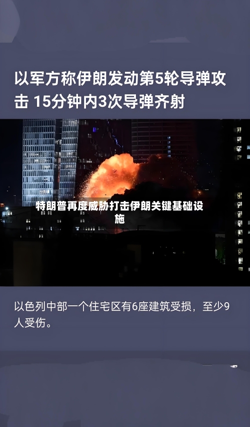 特朗普再度威胁打击伊朗关键基础设施