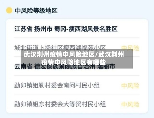 武汉荆州疫情中风险地区/武汉荆州疫情中风险地区有哪些