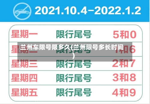 兰州车限号限多久(兰州限号多长时间)
