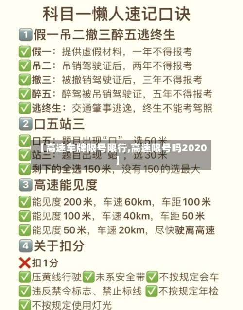 【高速车牌限号限行,高速限号吗2020】
