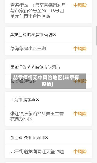 赫章疫情无中风险地区(赫章有疫情)