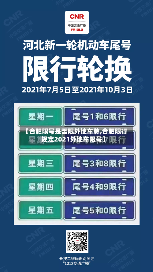 【合肥限号是否限外地车牌,合肥限行规定2021外地车限号】