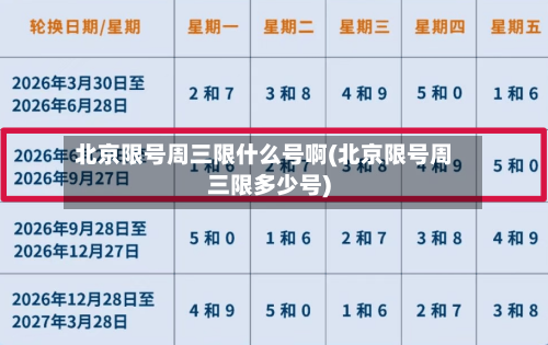 北京限号周三限什么号啊(北京限号周三限多少号)