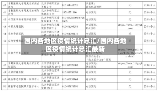 国内各地区疫情统计总汇/国内各地区疫情统计总汇最新