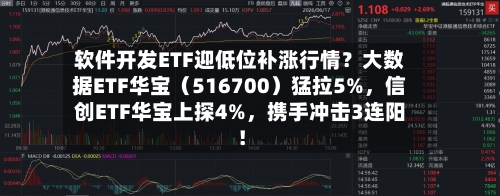 软件开发ETF迎低位补涨行情？大数据ETF华宝（516700）猛拉5%，信创ETF华宝上探4%，携手冲击3连阳！