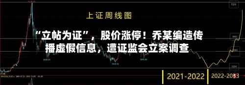 “立帖为证”，股价涨停！乔某编造传播虚假信息，遭证监会立案调查