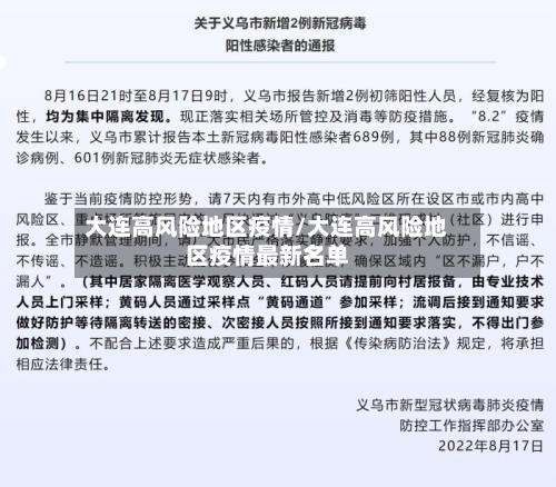 大连高风险地区疫情/大连高风险地区疫情最新名单