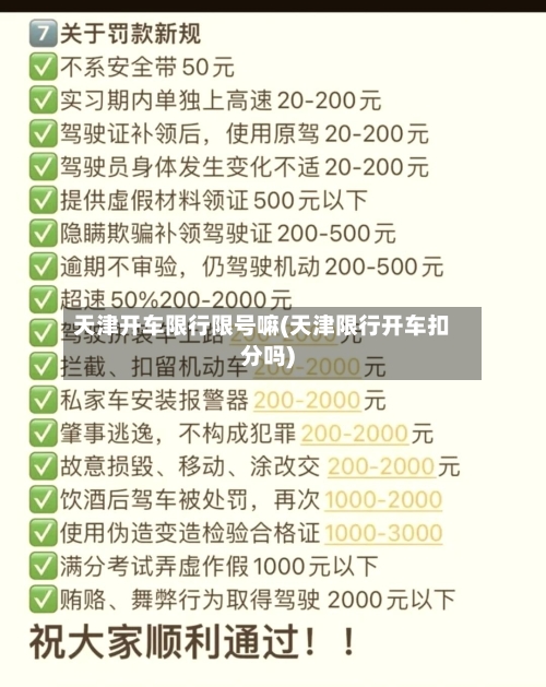 天津开车限行限号嘛(天津限行开车扣分吗)